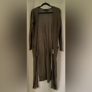 Long green cardigan